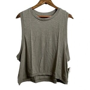 Free People Movement Army Bliss Crop Tank‎ Top Size L NWT Sleeveless Green